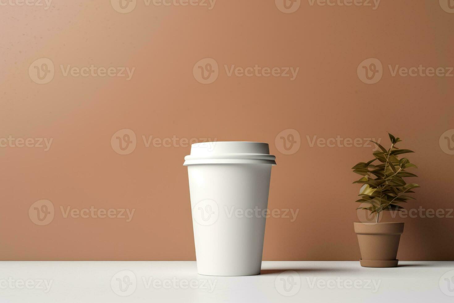 ai generiert Papier Kaffee Tasse Attrappe, Lehrmodell, Simulation generativ ai foto