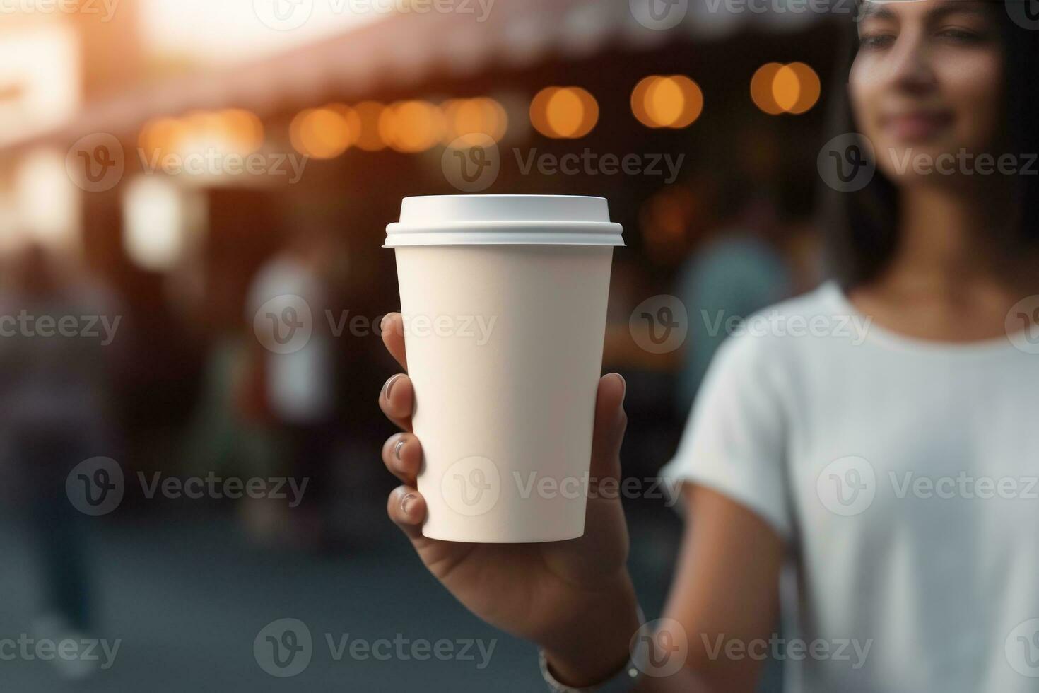 ai generiert Papier Kaffee Tasse Attrappe, Lehrmodell, Simulation generativ ai foto