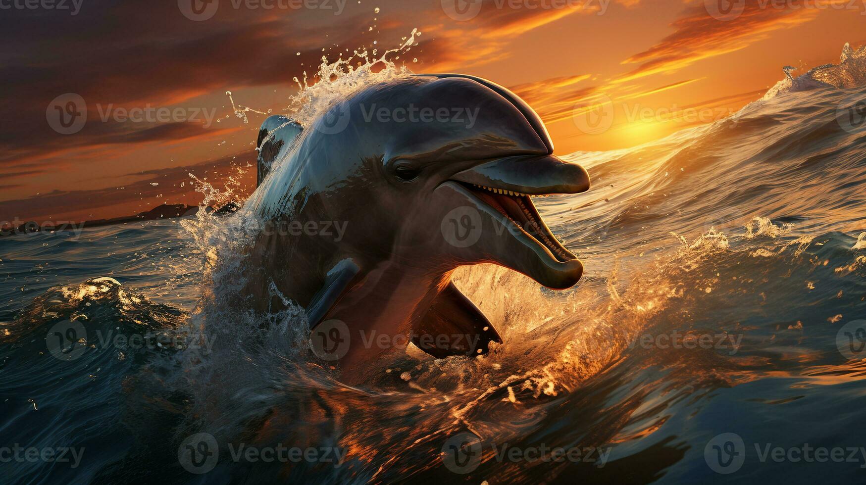 ai generiert tolle Delfin Hintergrund foto