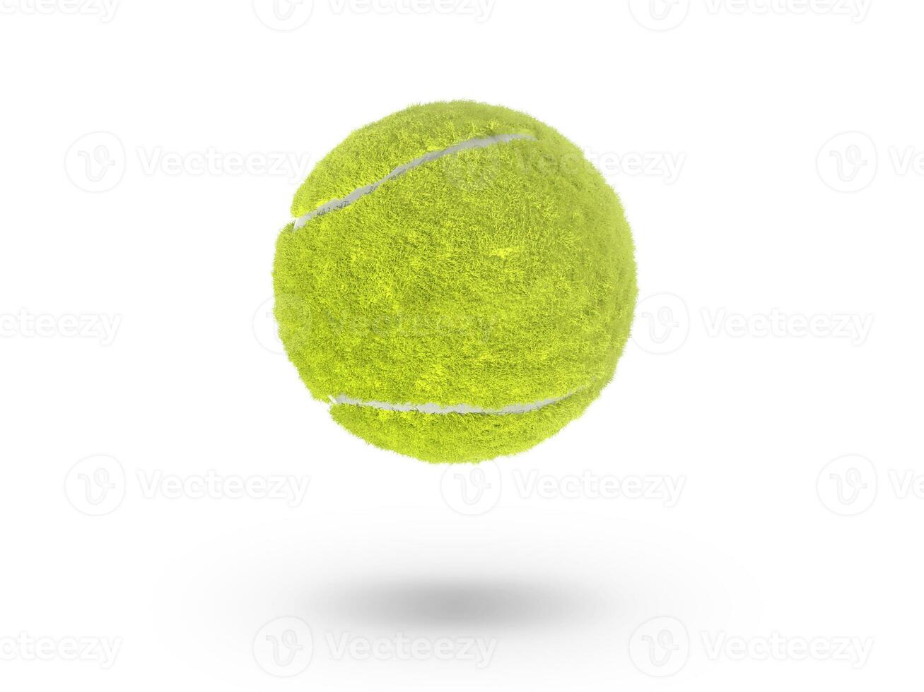 einzelner Tennisball lokalisiert auf weißem Hintergrund foto