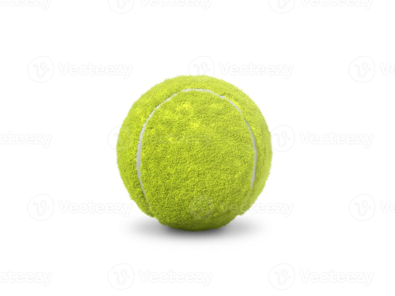 einzelner Tennisball lokalisiert auf weißem Hintergrund foto