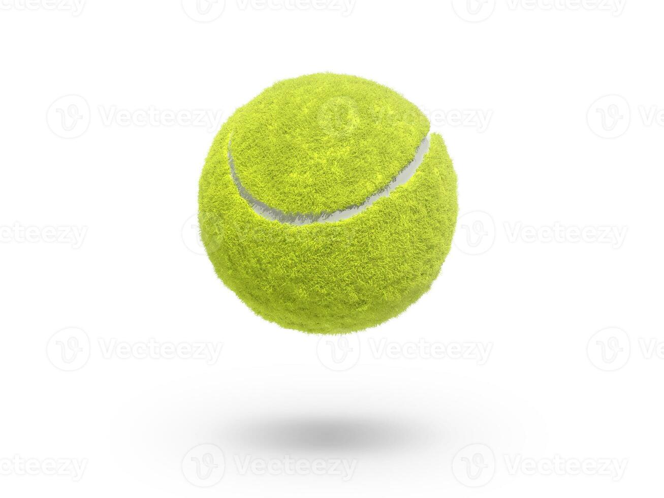 einzelner Tennisball lokalisiert auf weißem Hintergrund foto