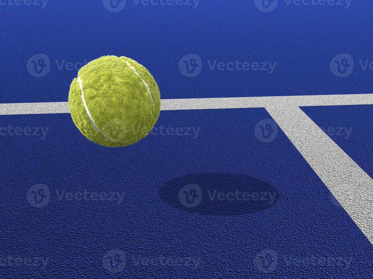 Paddel Tennis Ball auf ein Blau Paddel Tennis Gericht. Schläger Sport foto