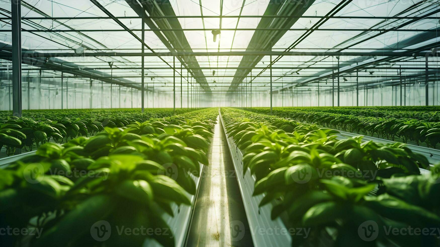 ai generiert frisch organisch Pflanze Wachstum im modern Gewächshaus Technologie ai generiert foto
