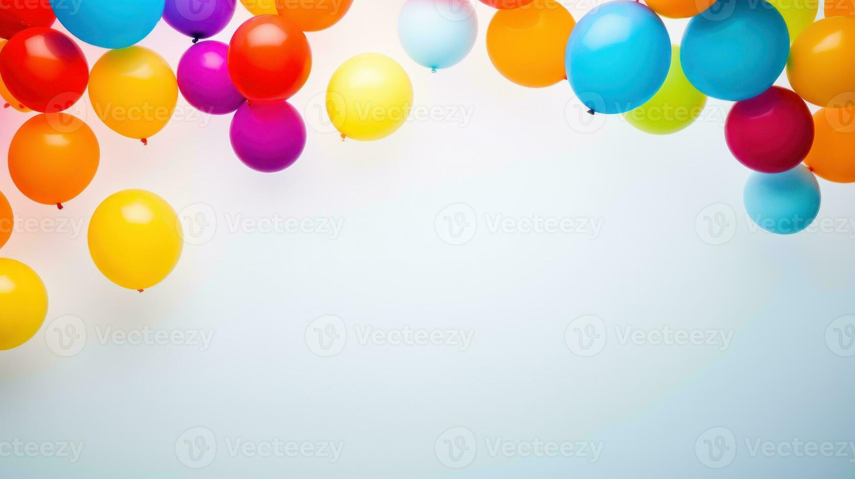 ai generiert bunt Luftballons auf Weiß Hintergrund. generativ ai foto