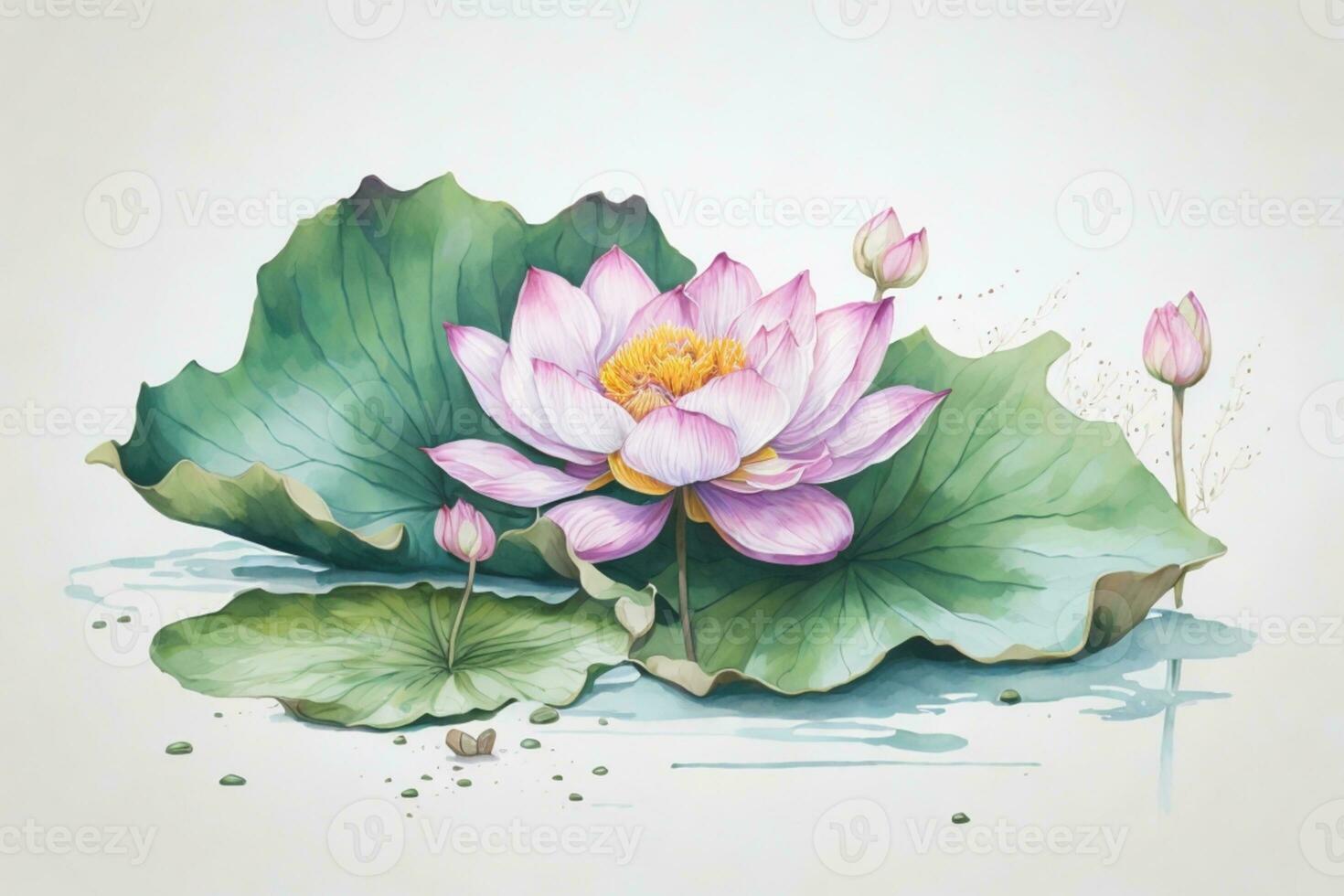ai generiert Lotus Blume Blumen, Kunst Design Sammlung foto