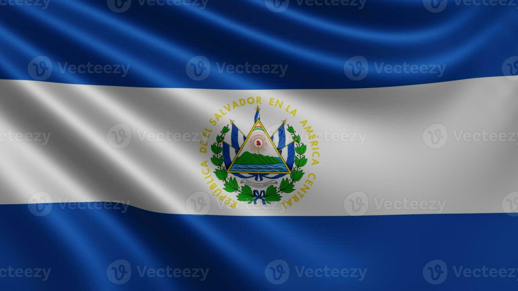 machen von das el Salvador Flagge flattert im das Wind Nahaufnahme, das National Flagge foto