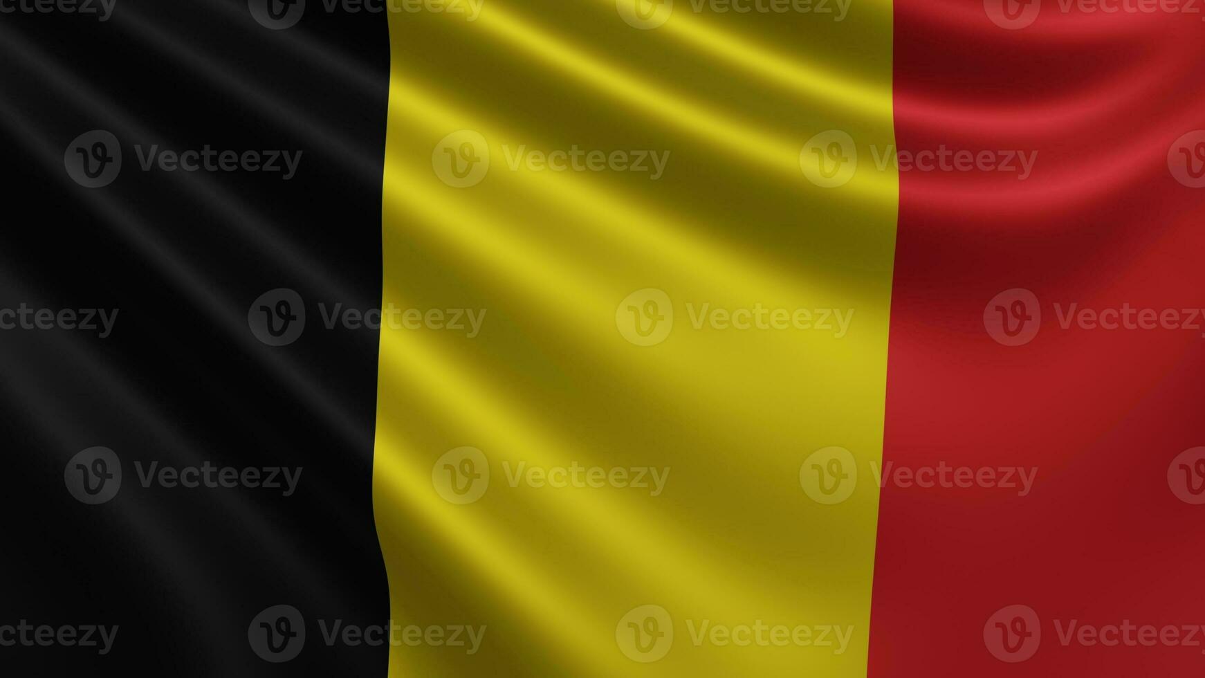 machen von das Belgien Flagge flattert im das Wind Nahaufnahme, das National Flagge von foto