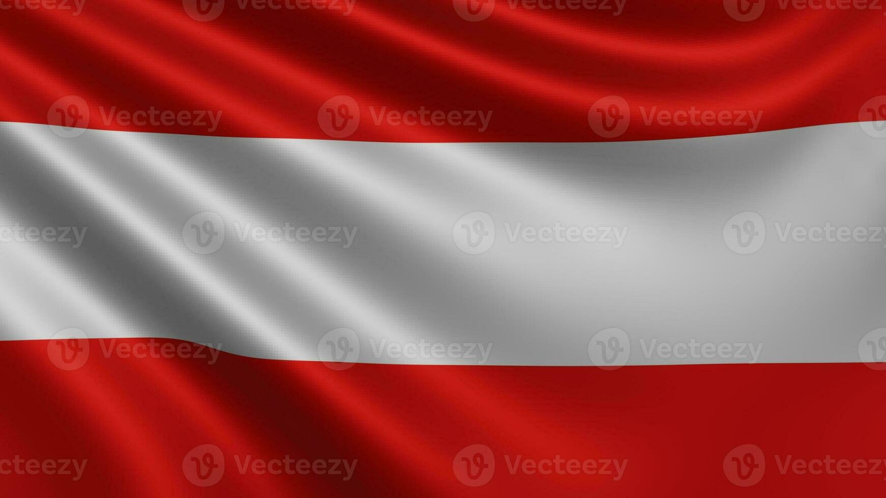 machen von das Österreich Flagge flattert im das Wind Nahaufnahme, das National Flagge von foto