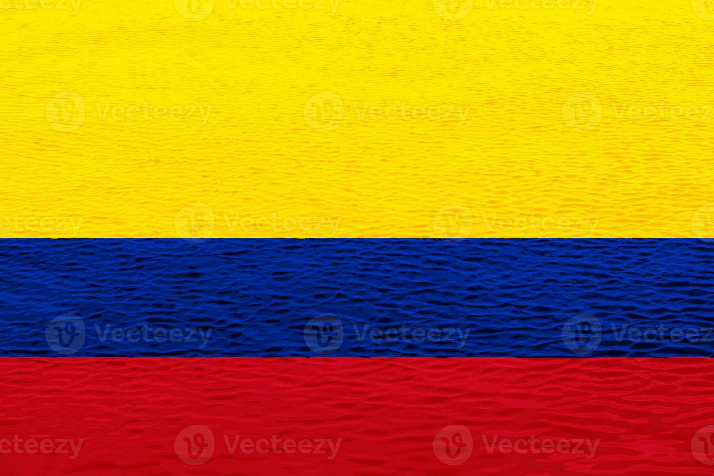 Flagge von Republik von Kolumbien auf ein texturiert Hintergrund. Konzept Collage. foto