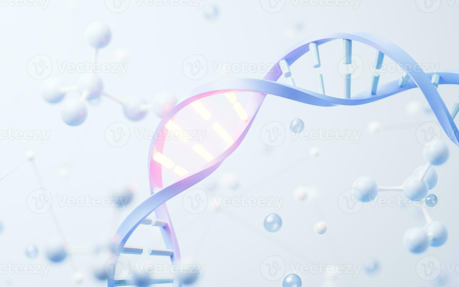 DNA mit biologisch Konzept, 3d Wiedergabe. foto