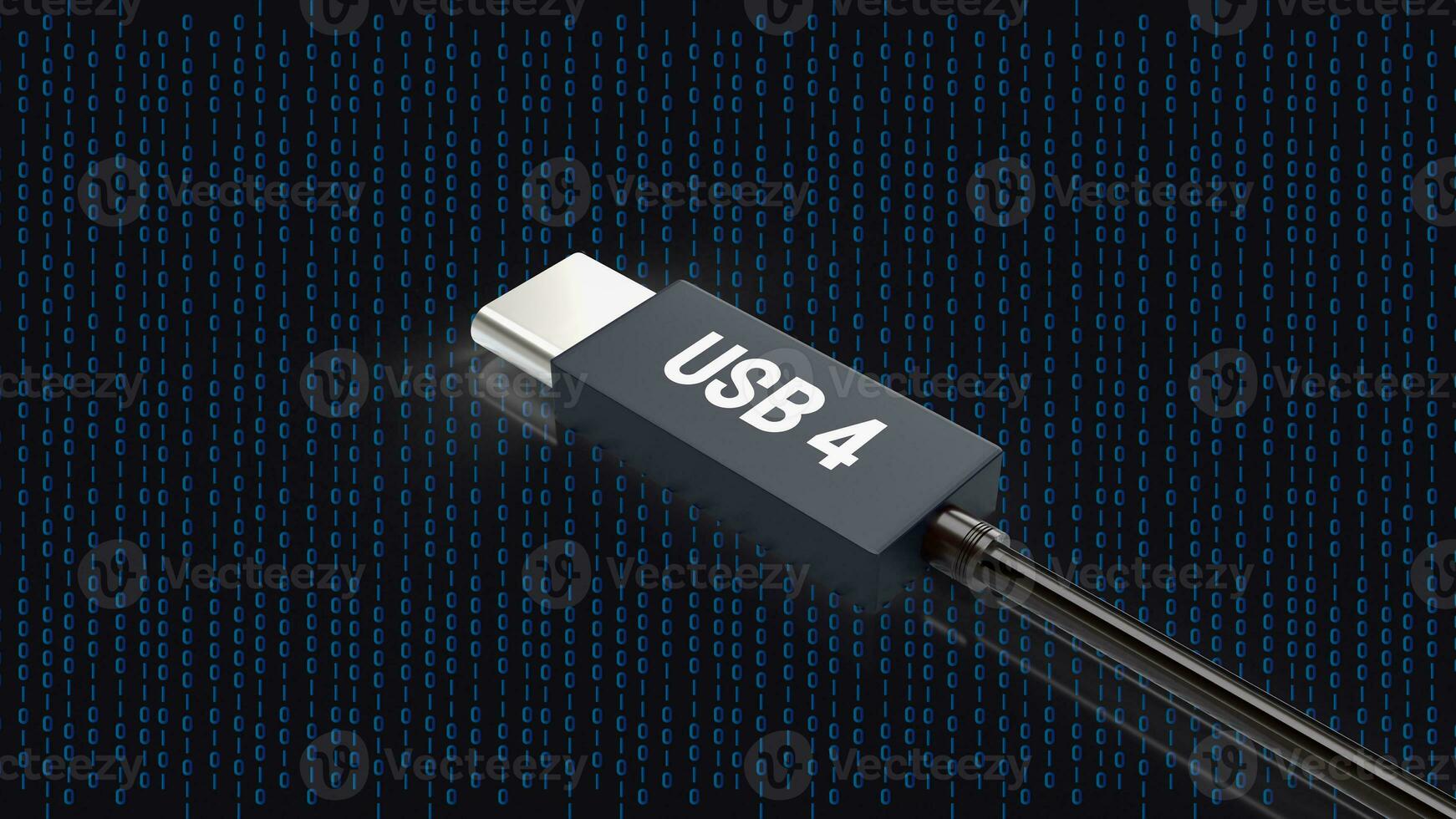 das USB 4 Kabel zum Technologie Konzept 3d Wiedergabe. foto