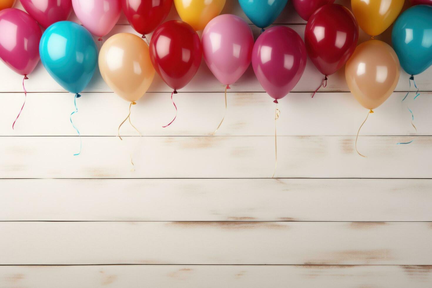 ai generiert Luftballons vereinbart worden im ein Kreis foto