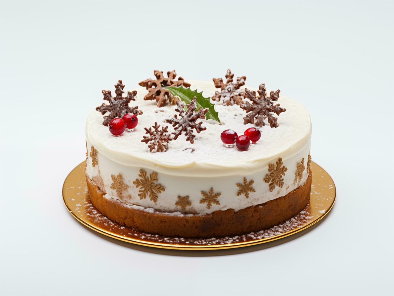 ai generiert Weihnachten und Neu Jahr Kuchen foto