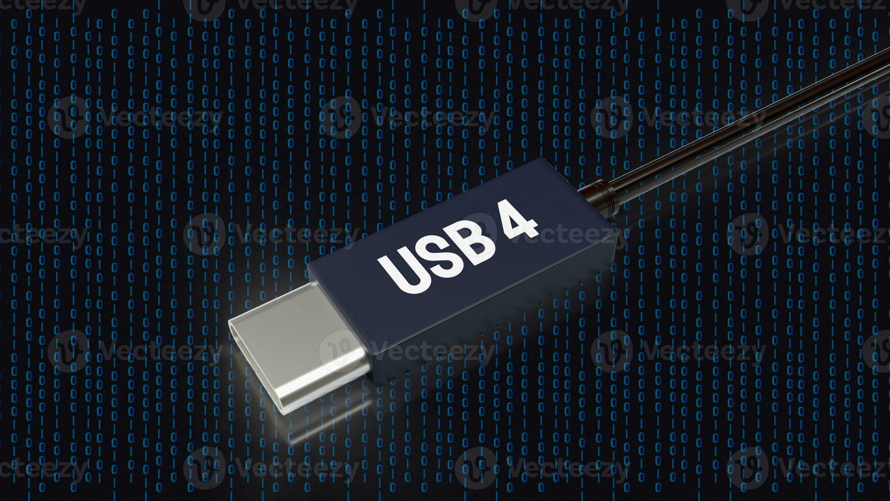 das USB 4 Kabel zum Technologie Konzept 3d Wiedergabe. foto