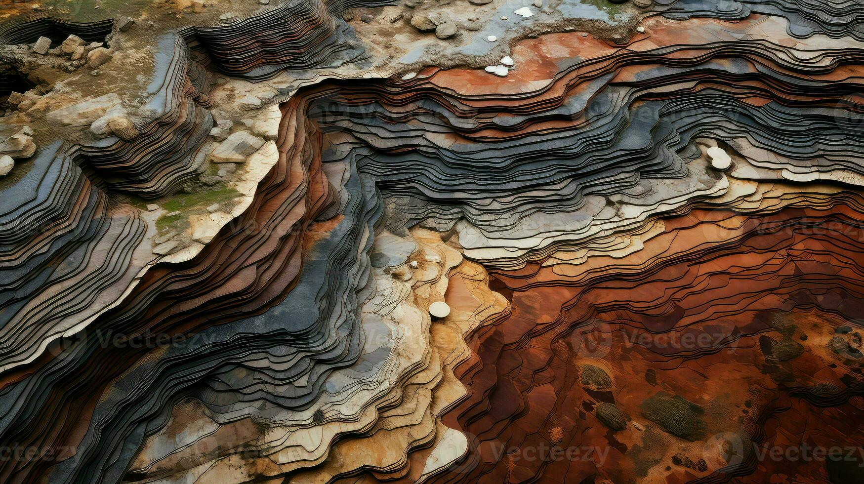 ai generiert Topographie seziert Plateau Landschaft foto