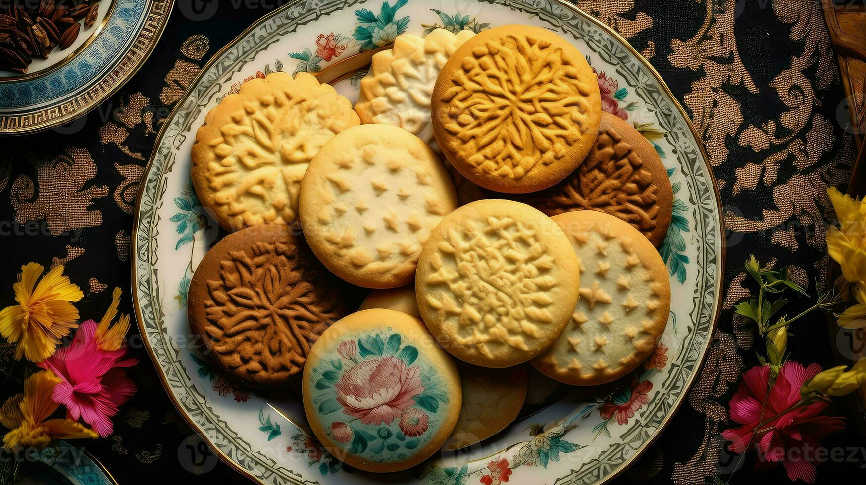 ai generiert Shortbread Kekse Kekse Essen foto