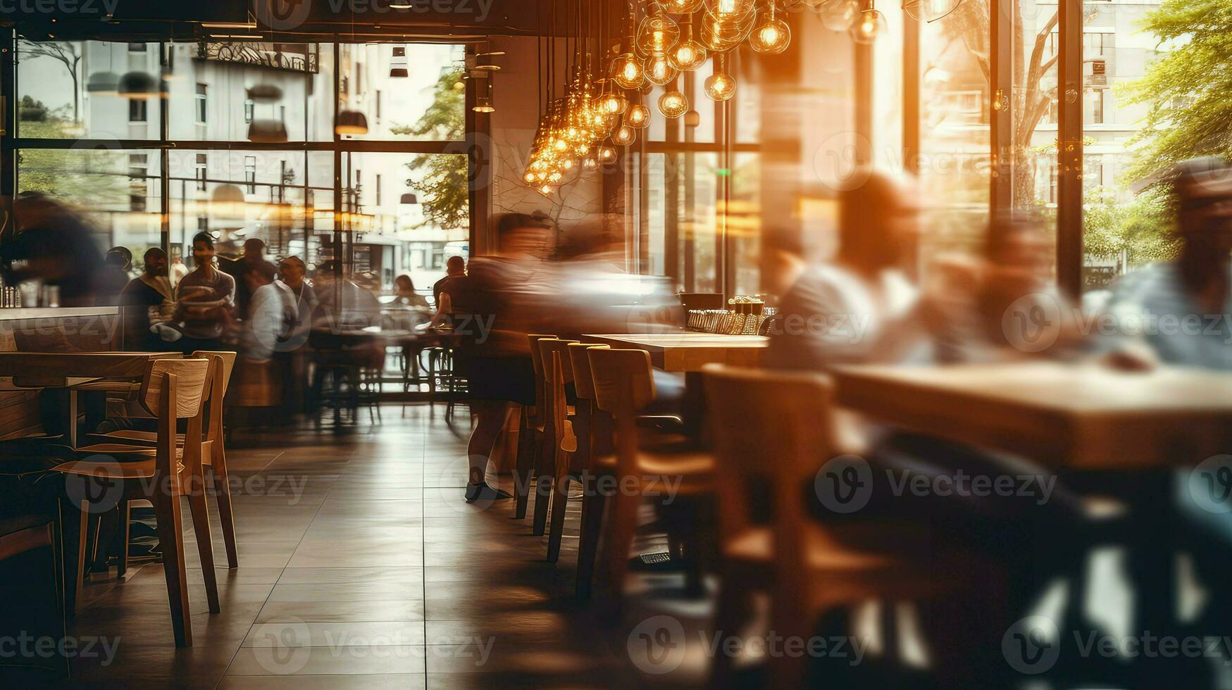 ai generiert städtisch verwischen Platz Geschäft foto