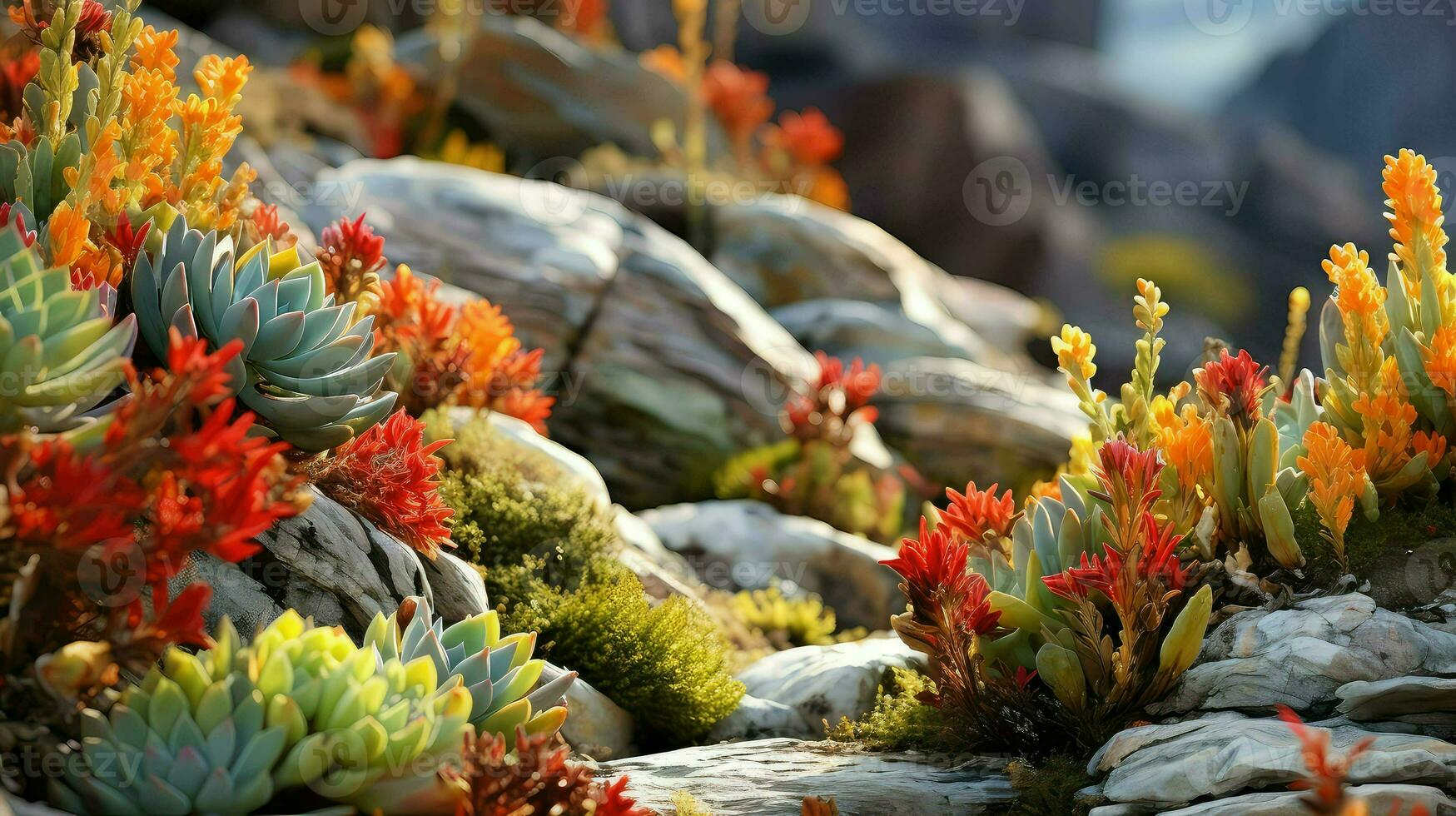 ai generiert Grat Plateau Berge Landschaft foto