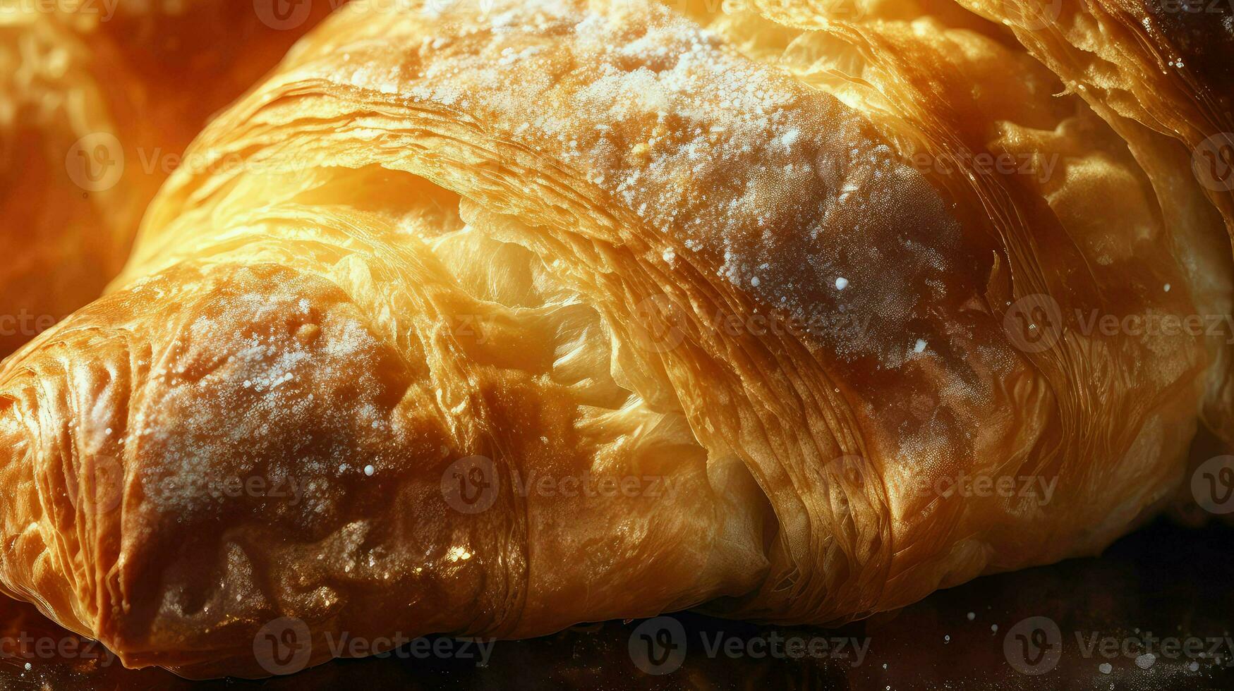 ai generiert Frühstück golden Croissan Essen foto