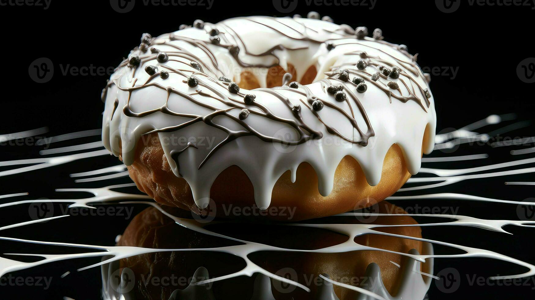 ai generiert Sträusel Glasur Krapfen Essen foto