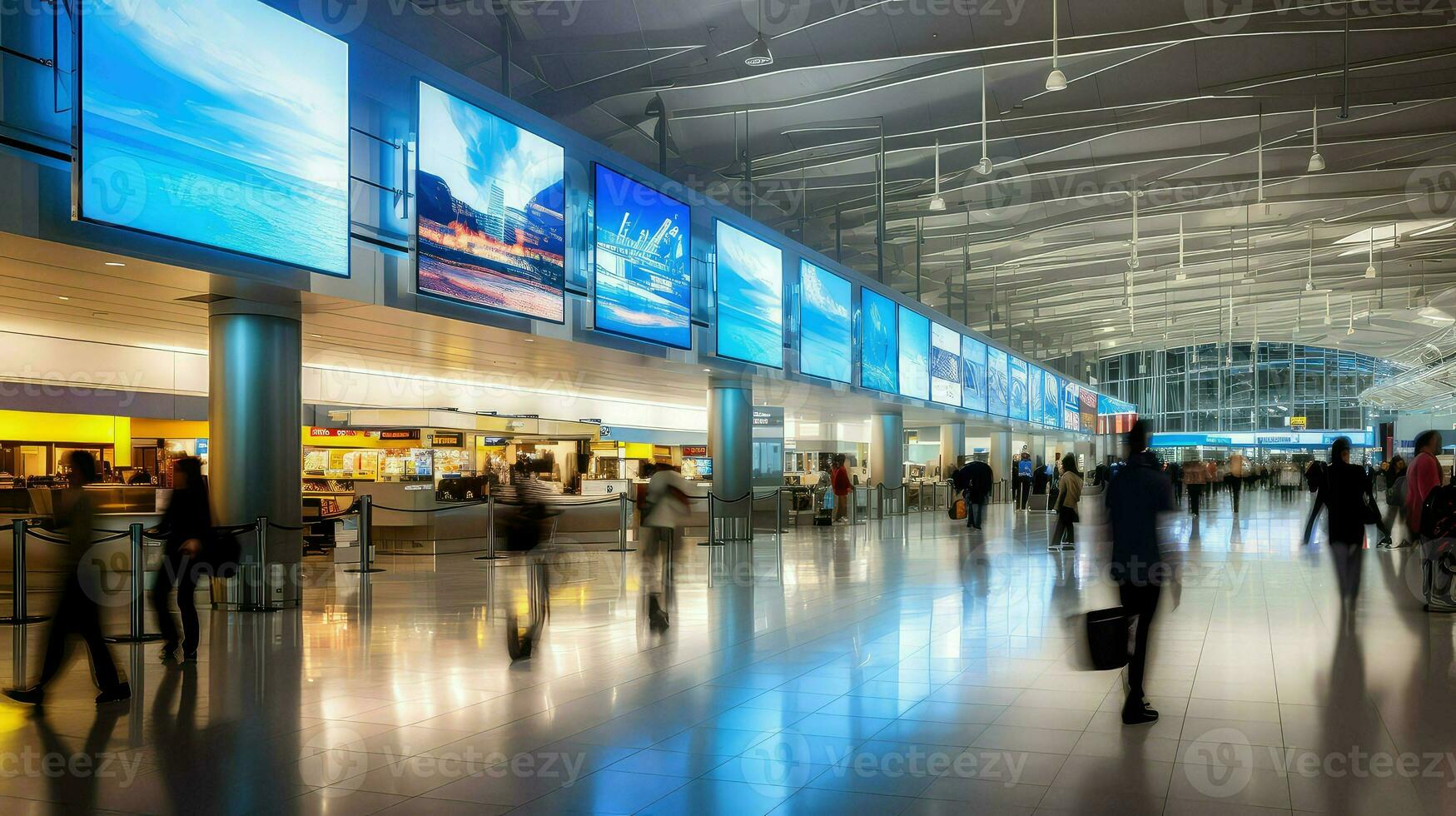 ai generiert Gepäck Terminal Flughafen Hintergrund foto