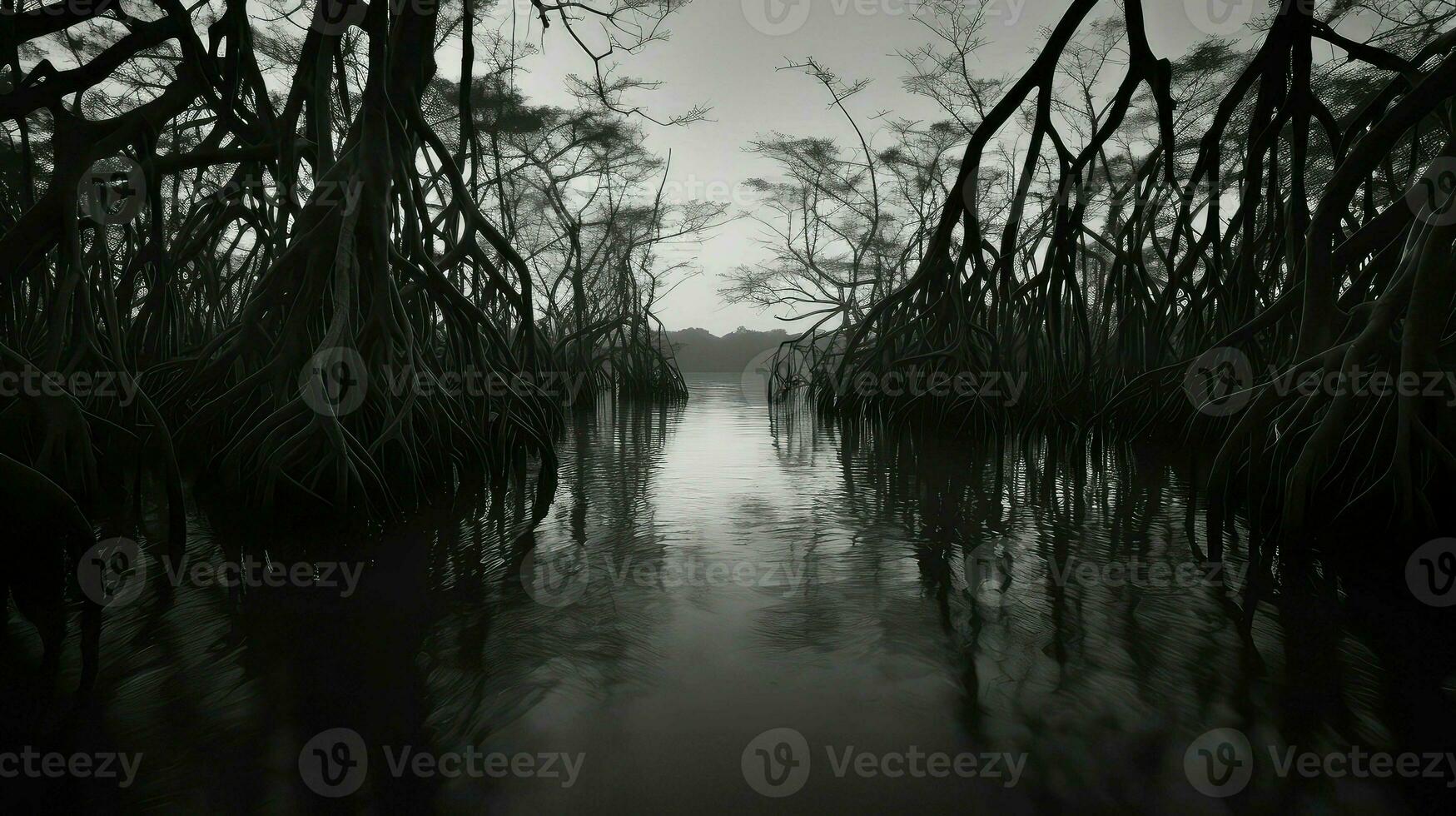 ai generiert Biodiversität Mangrove Wald Landschaft foto