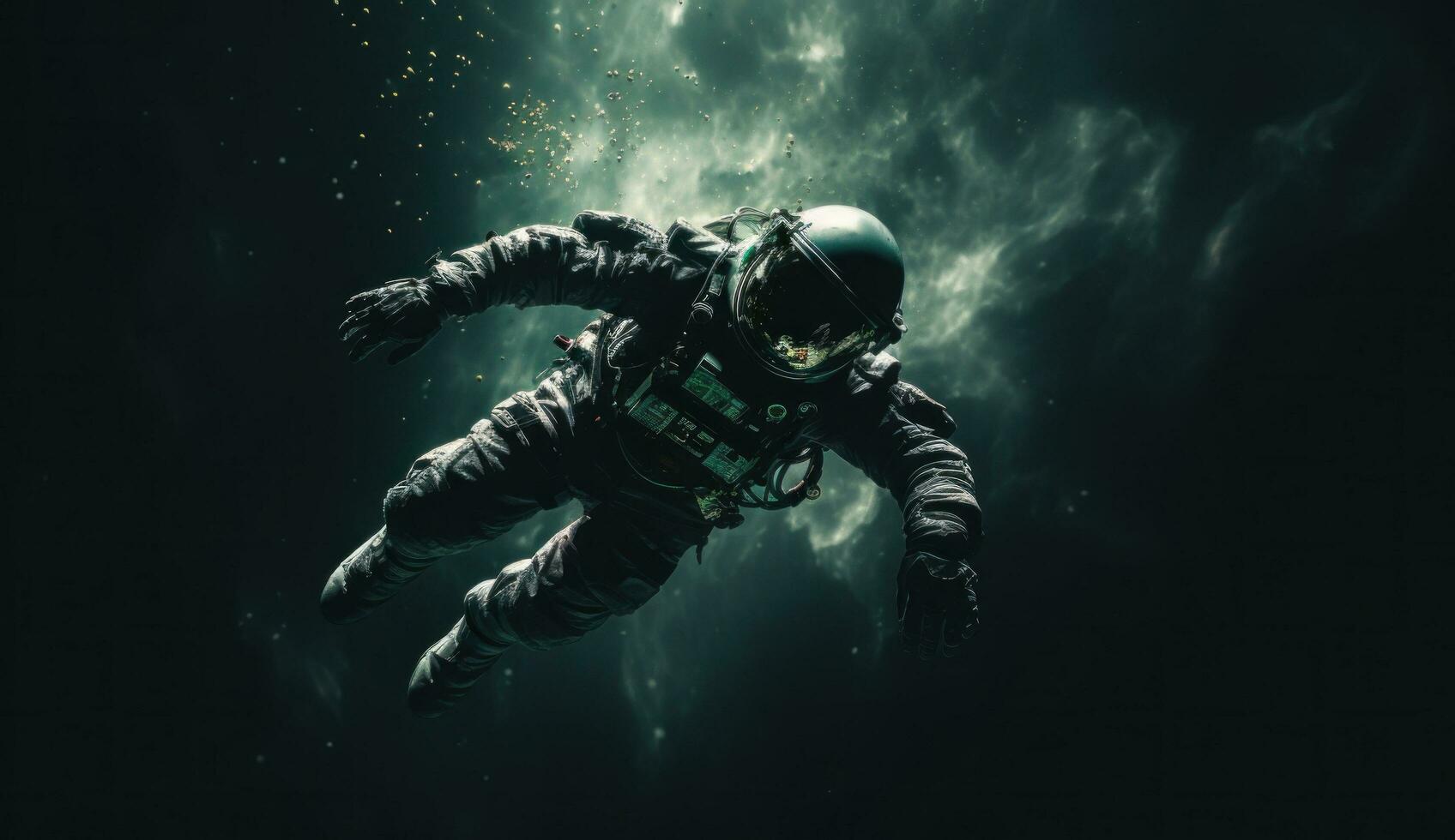 ai generiert ein Astronaut gehen aus in äußere Raum foto