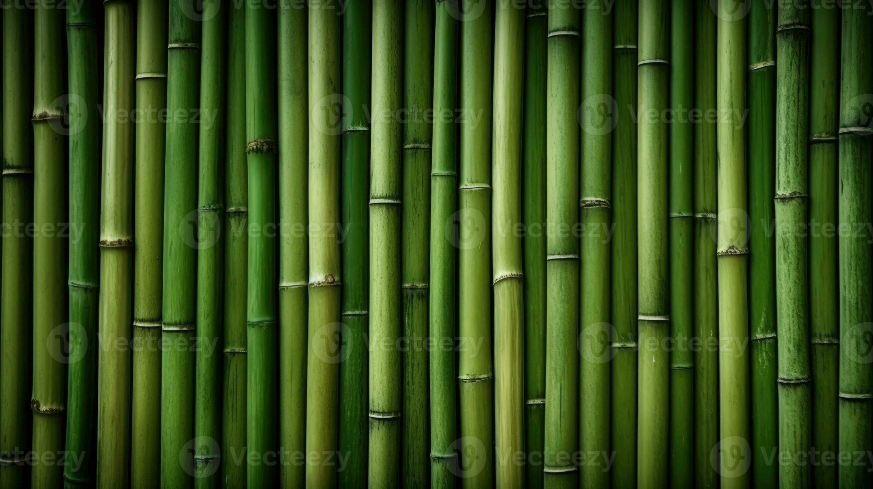 ai generiert horizontal Grün Bambus Hintergrund Textur foto