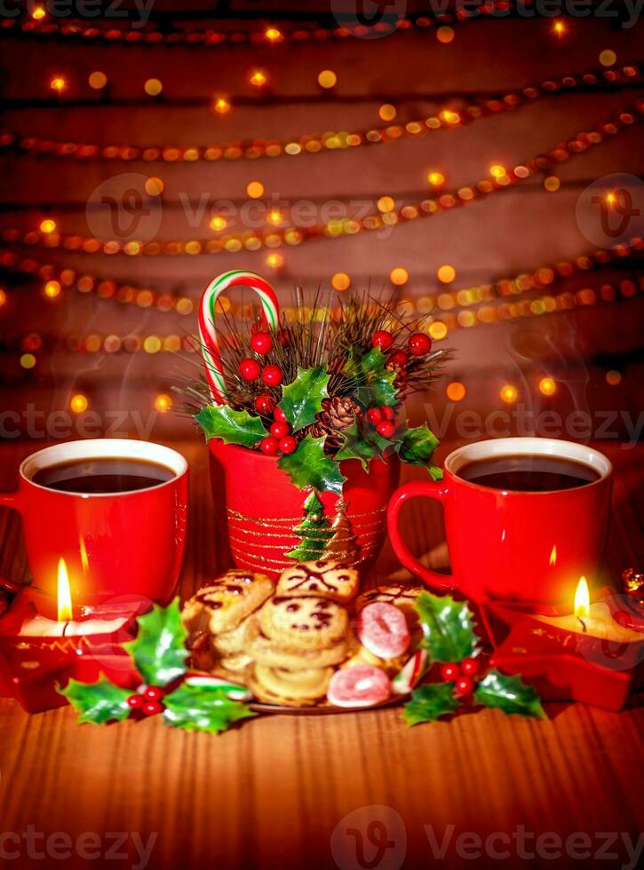 Weihnachten Süßigkeiten und Kaffee foto
