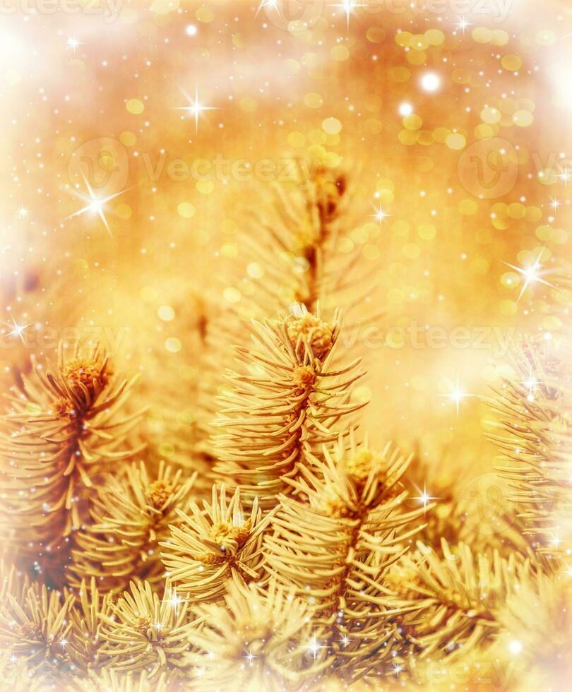 goldener Weihnachtsbaum foto