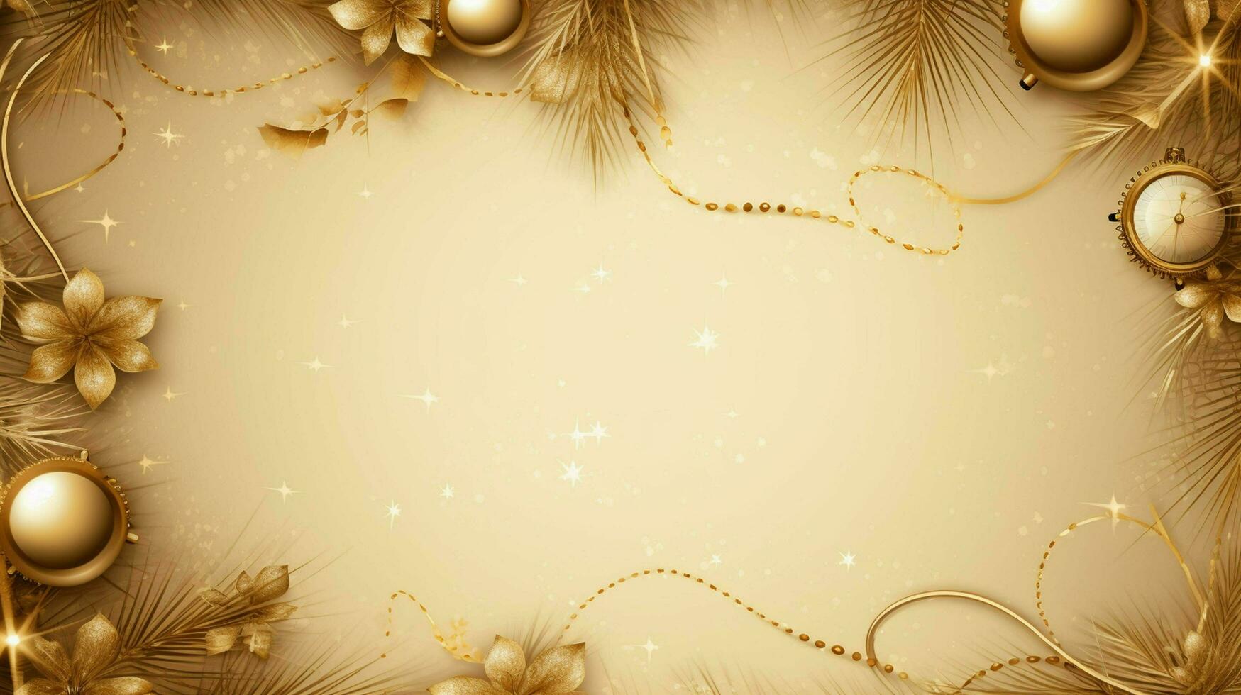 ai generiert Neu Jahr golden Luxus Hintergrund foto