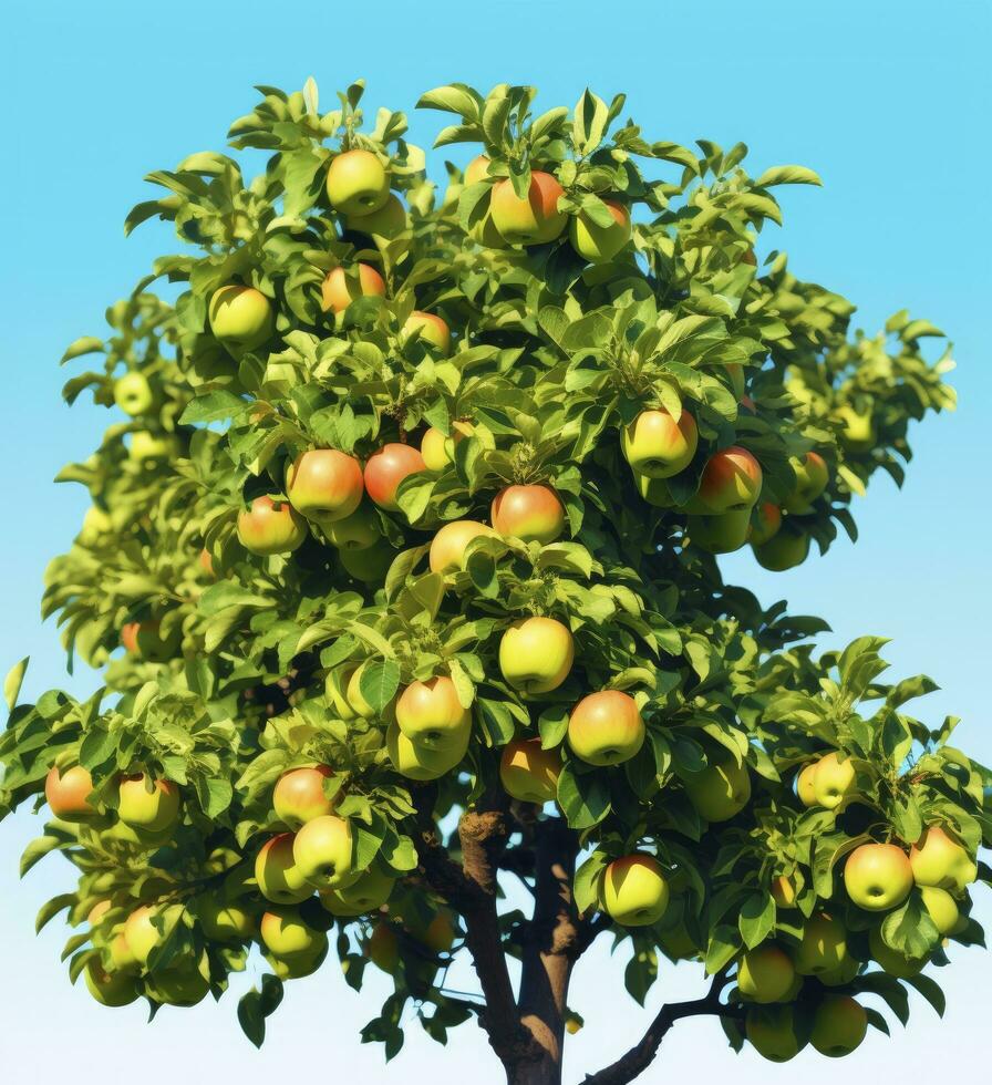 ai generiert ein schön Grün Apfel Baum. ai generiert foto