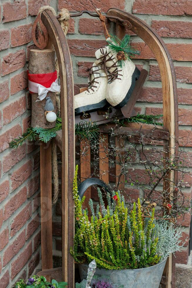 Winterzeit in einem deutschen Garten foto