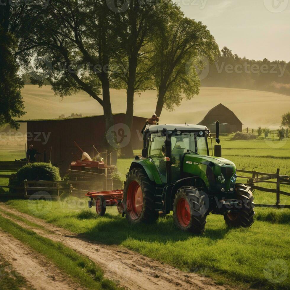 ai generiert ein Tapisserie von ländlich Leben erkunden das Wesen von Polieren Bauernhof Traditionen foto