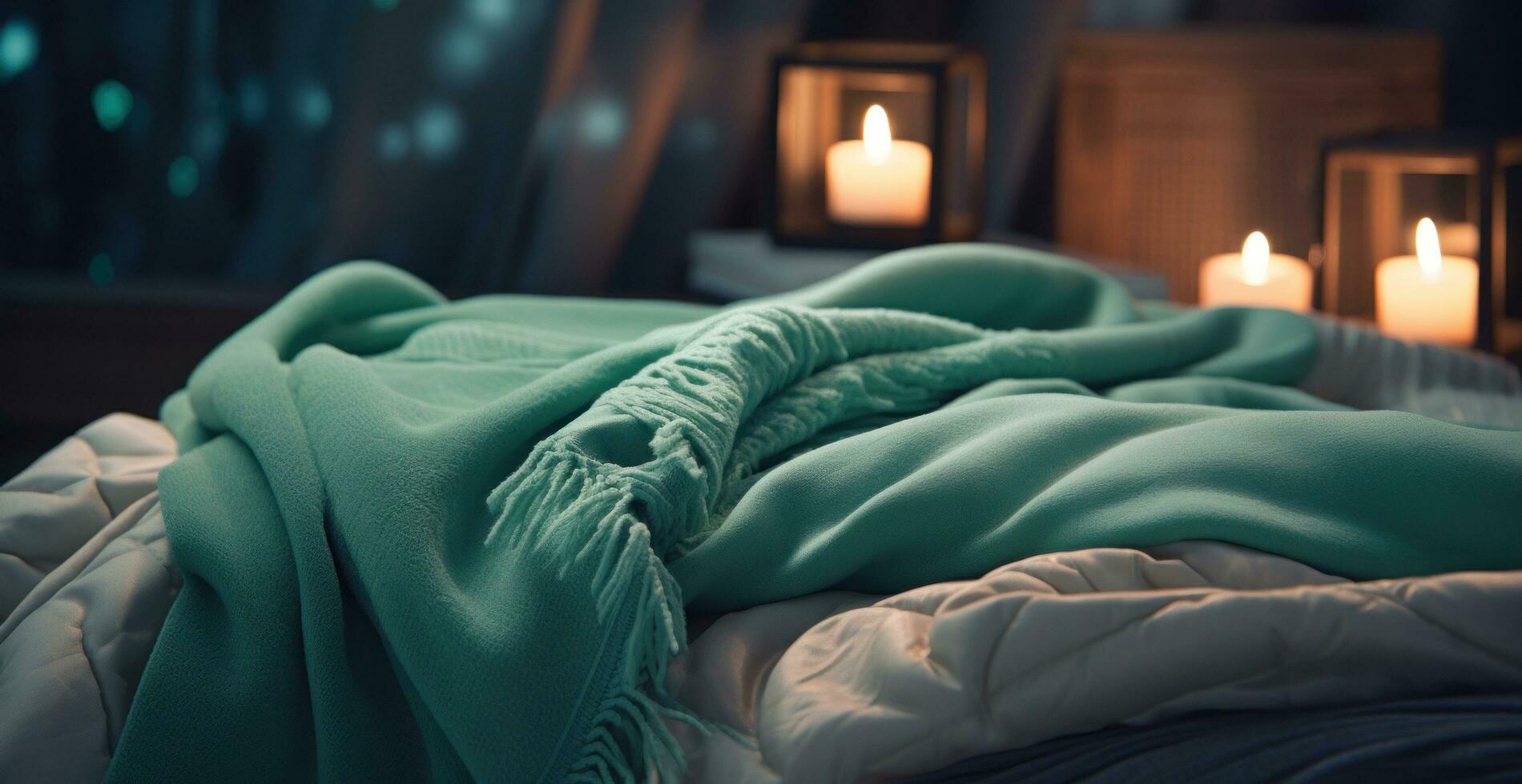ai generiert das verwenden von Sanft Decken ist die meisten wichtig zum ein romantisch Nacht im Ihre Bett foto