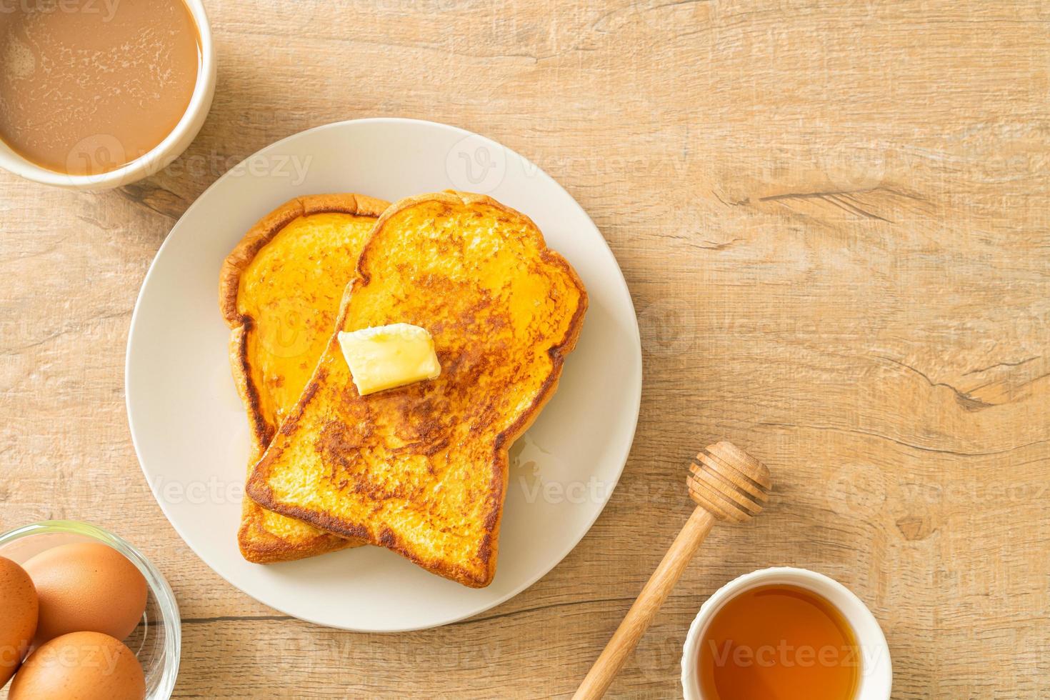 French Toast mit Butter und Honig foto