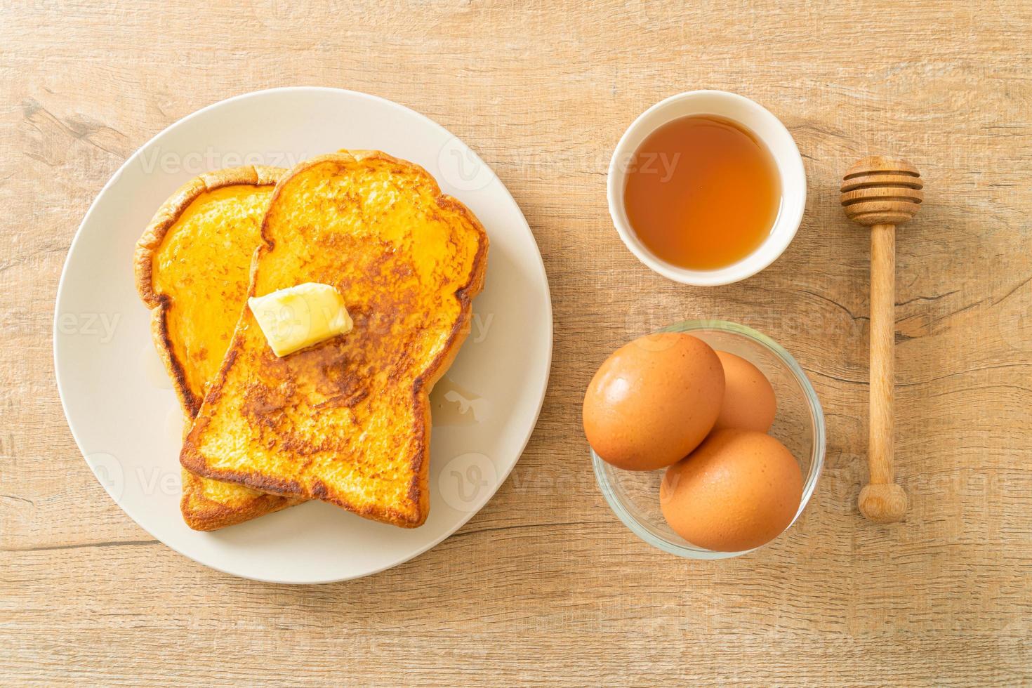 French Toast mit Butter und Honig foto