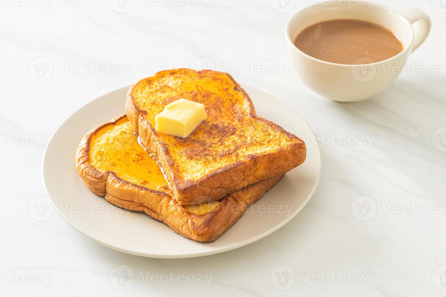 French Toast mit Butter und Honig foto