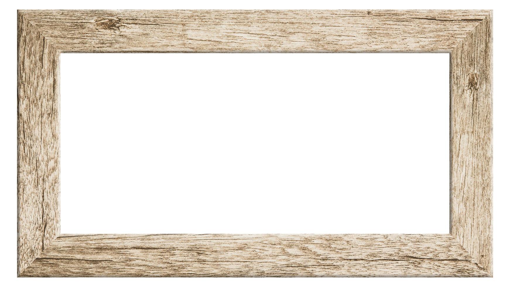 Holzrahmen auf weißem Hintergrund foto
