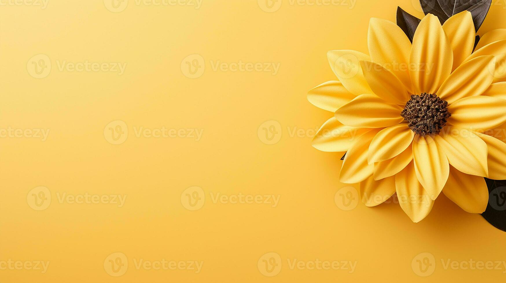 ai generiert Gelb Blume auf Gelb Hintergrund foto