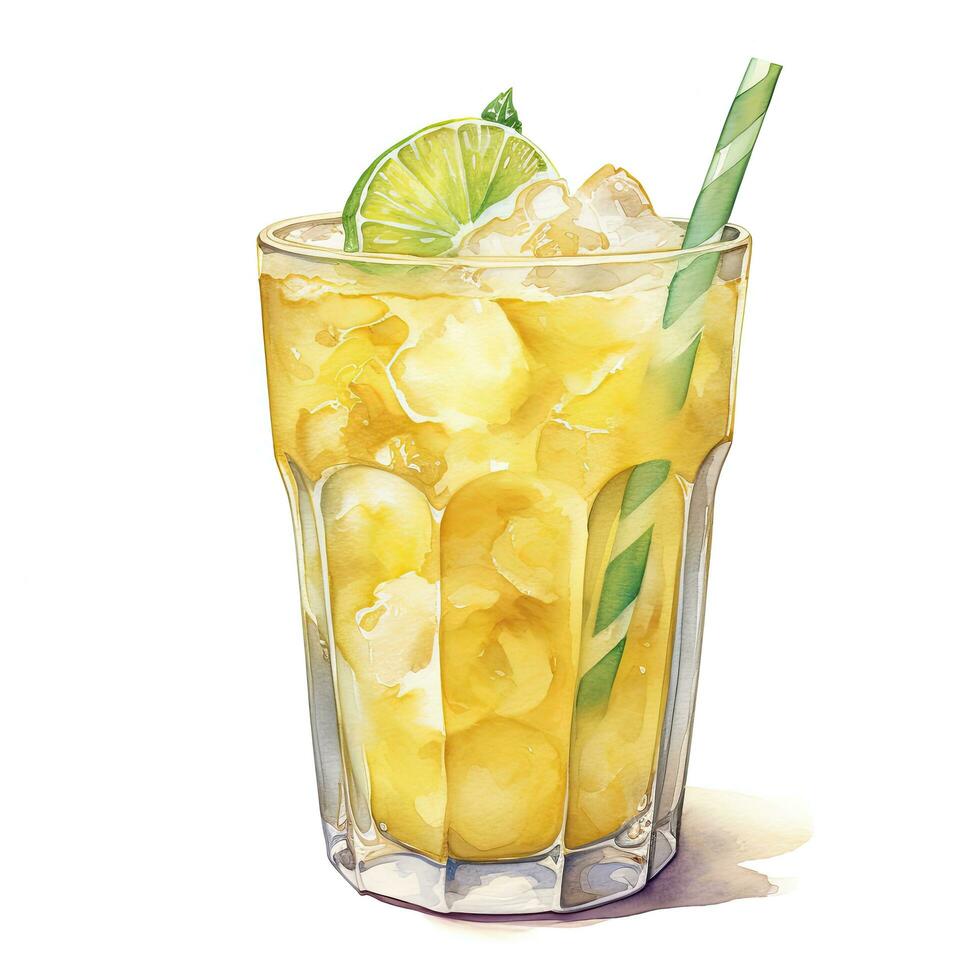 ai generiert Aquarell Jack Obst Sahne Limonade, japanisch Limonade. ai generiert foto