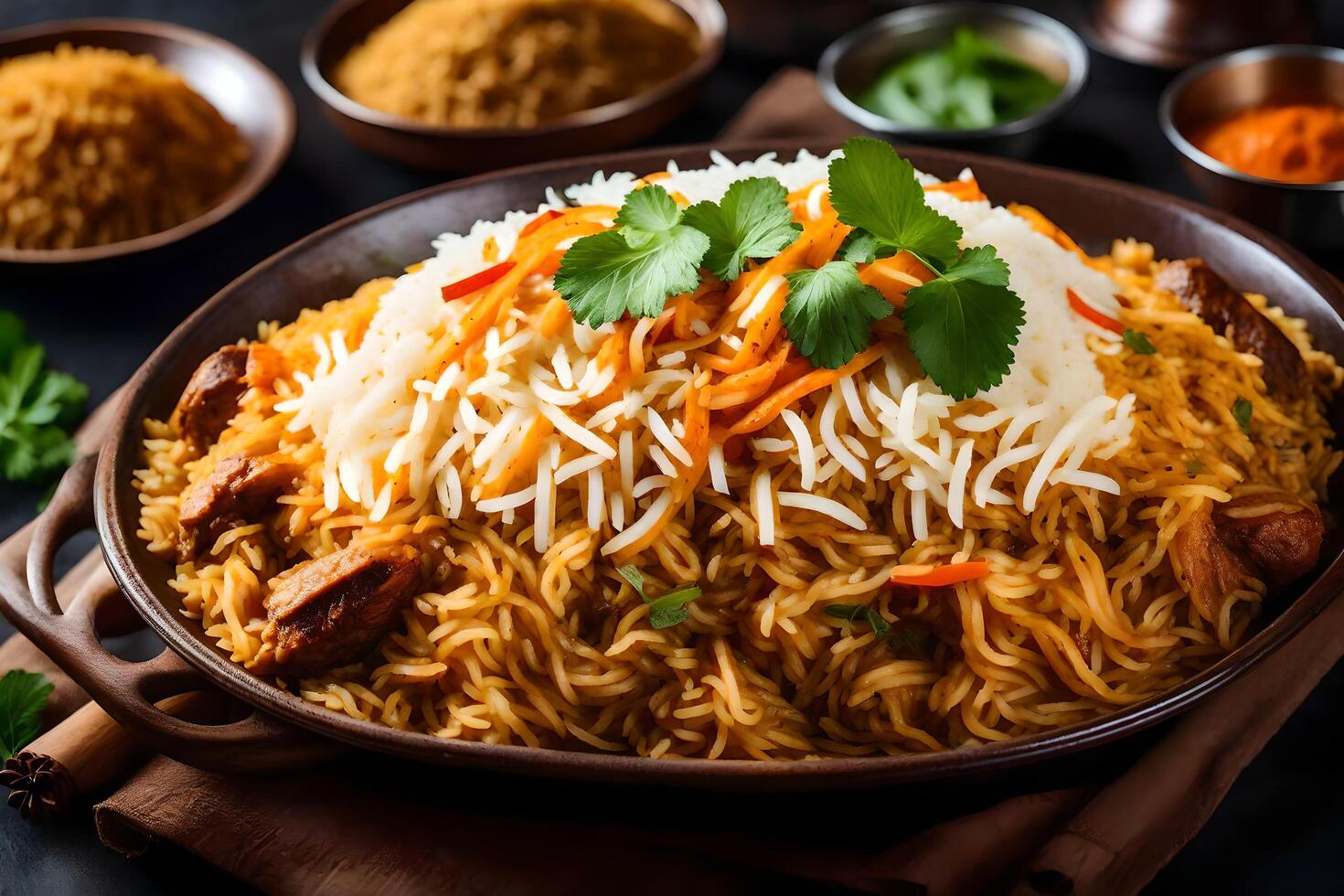 ai generiert indisch Biryani - - Biryani - - indisch Essen - - indisch Küche - - ind foto