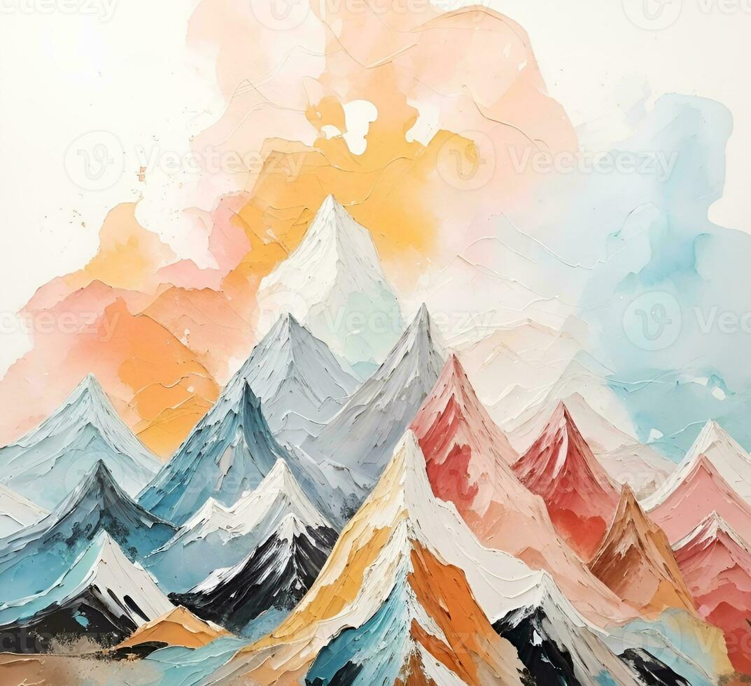 ai generiert abstrakt Aquarell Berg Hintergrund, ai generiert. foto