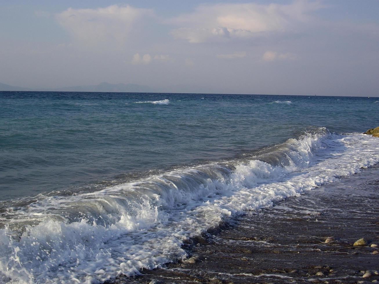 Panorama der Ägäis auf der Insel Rhodos in Griechenland foto