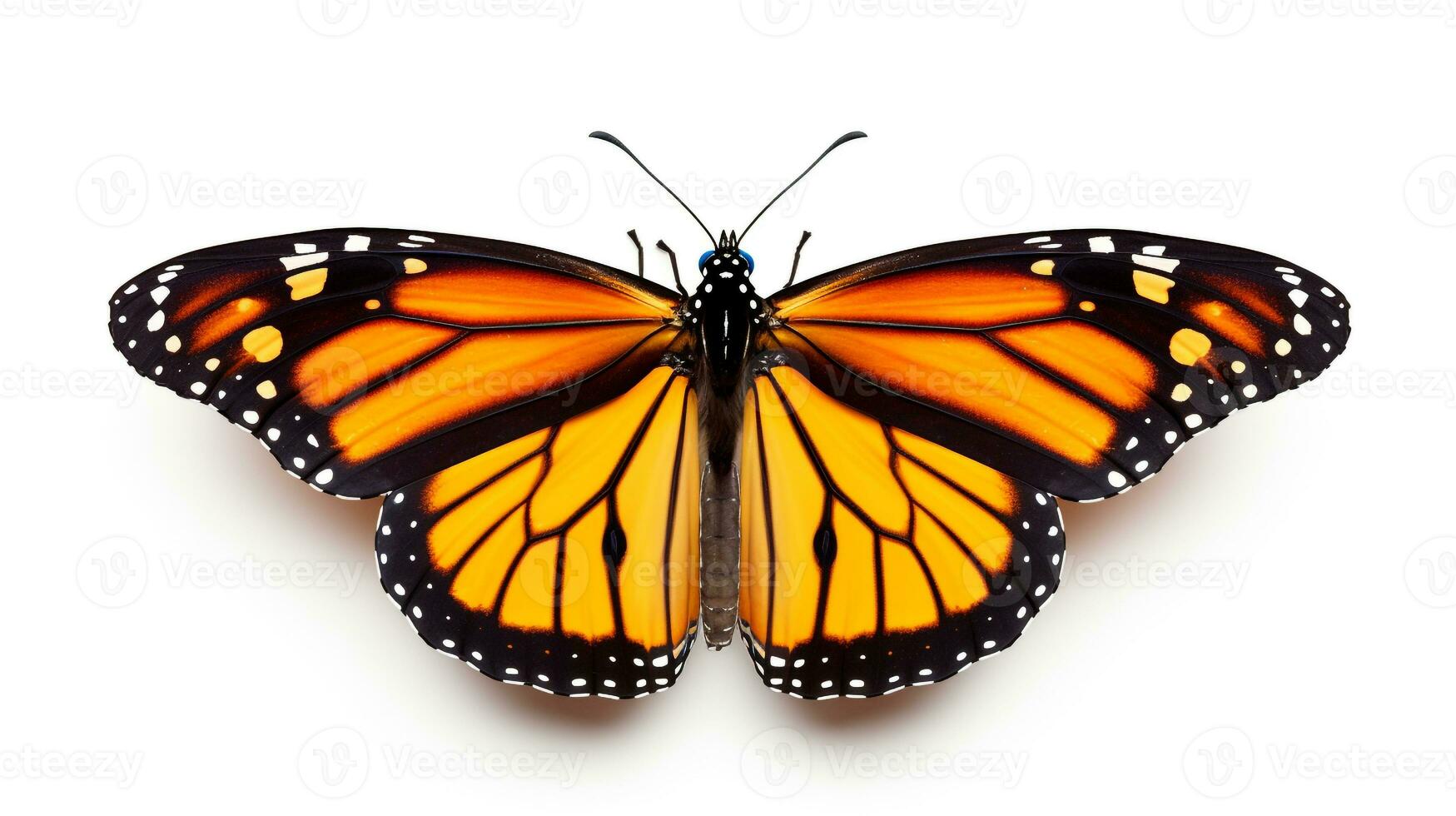 ai generiert Monarch Schmetterling isoliert auf Weiß Hintergrund. generativ ai foto