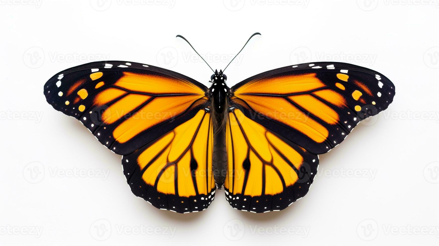 ai generiert Monarch Schmetterling isoliert auf Weiß Hintergrund. generativ ai foto