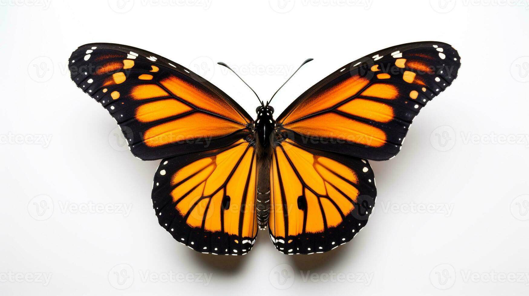 ai generiert Monarch Schmetterling isoliert auf Weiß Hintergrund. generativ ai foto