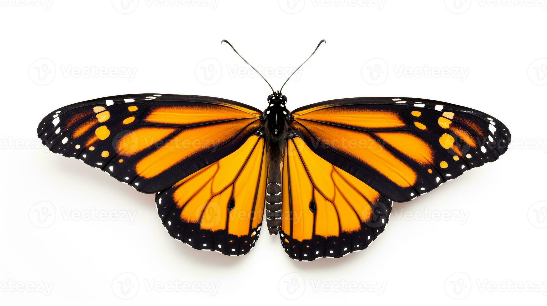 ai generiert Monarch Schmetterling isoliert auf Weiß Hintergrund. generativ ai foto