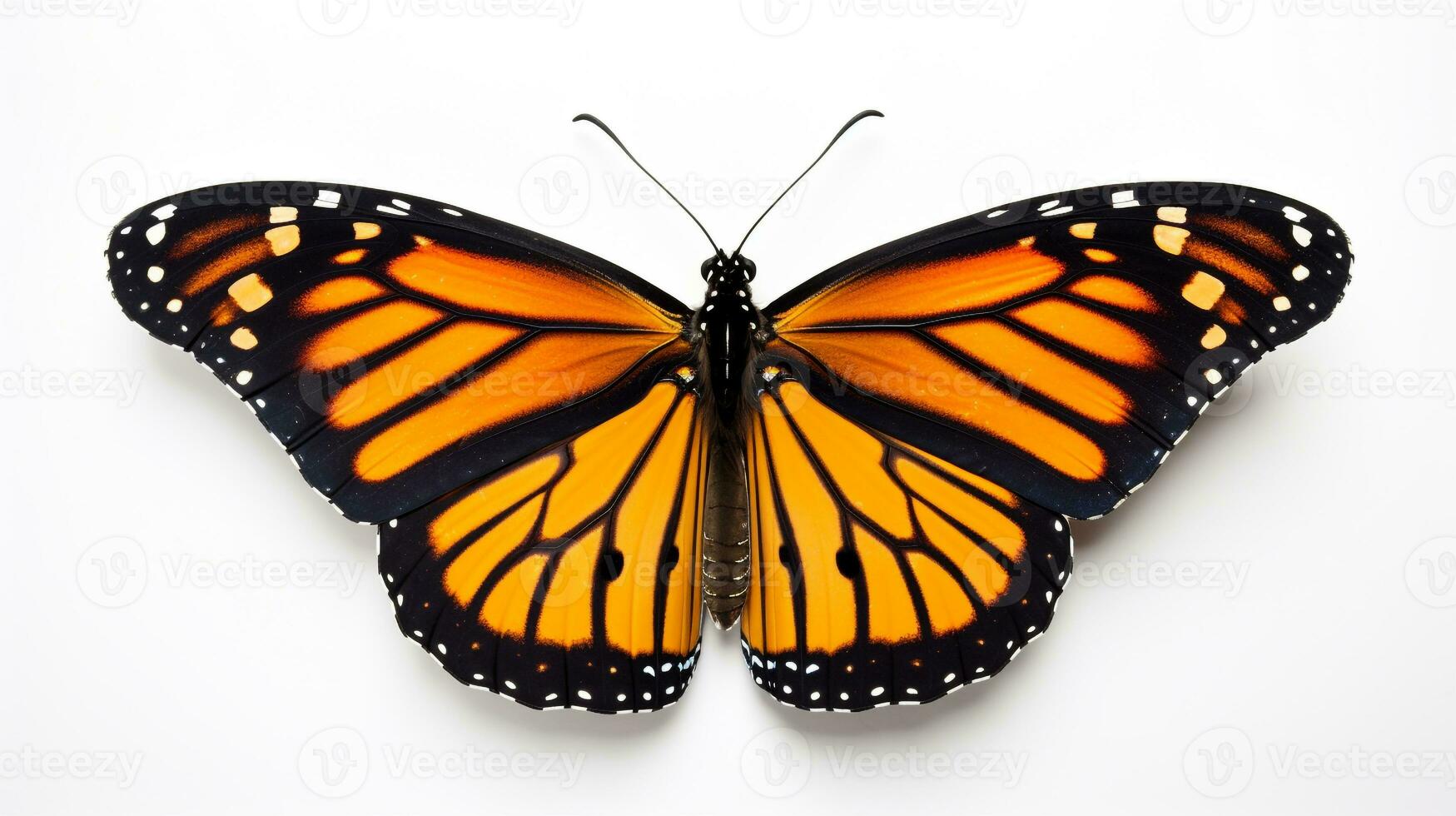 ai generiert Monarch Schmetterling isoliert auf Weiß Hintergrund. generativ ai foto